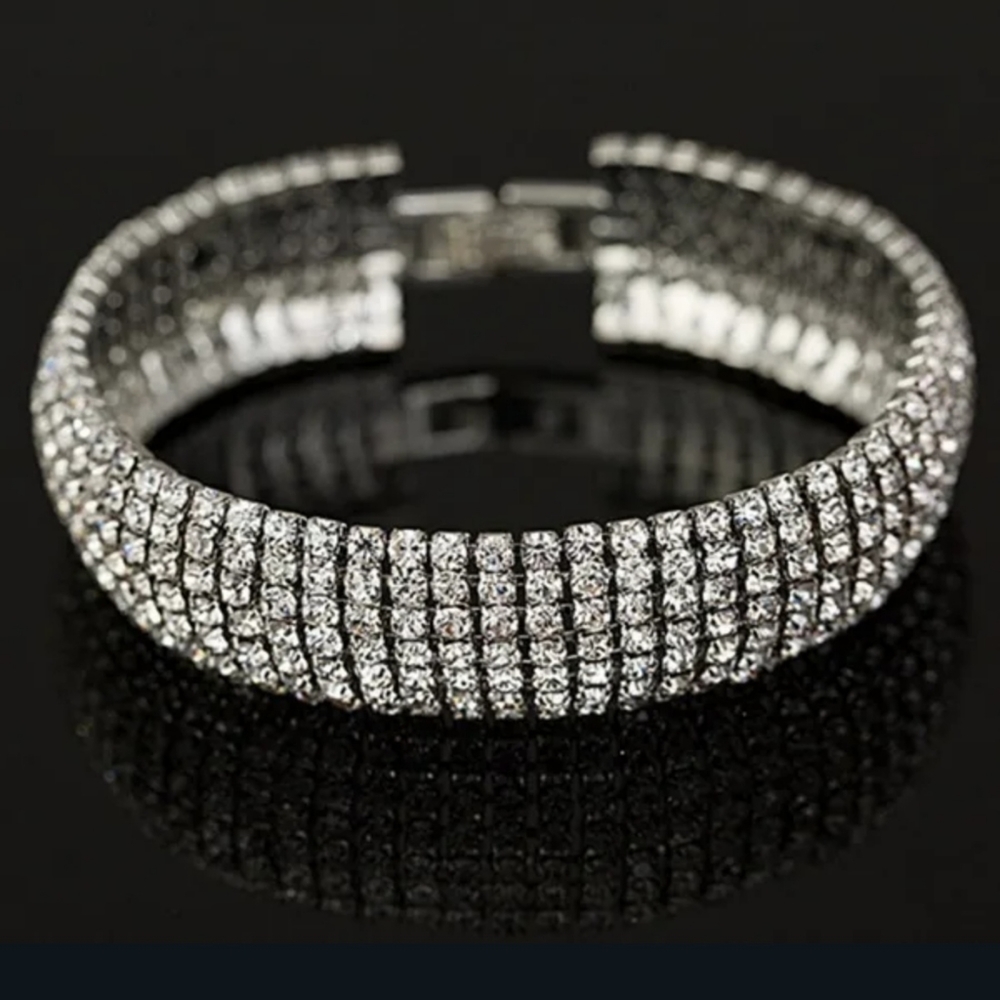 Seven Row Rhinestone Bracelet